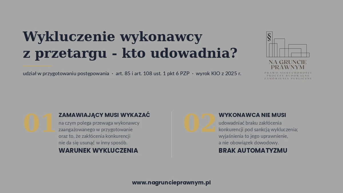 Infografika: wykluczenie wykonawcy z przetargu - nagruncieprawnym.pl